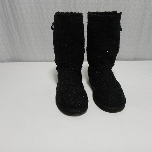 Ugg Treadlite Black Knit Sequin Side Zip Boots. Size 5 - Picture 1 of 12